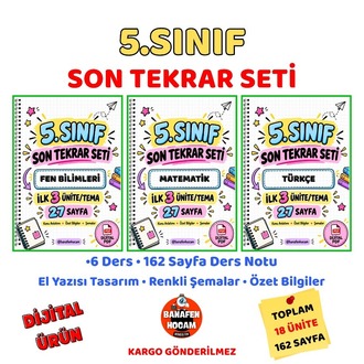 5.SINIF SON TEKRAR SETİ - İLK 3 ÜNİTE - DİJİTAL ÜRÜN PDF