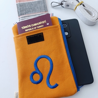 Aslan Burcu Telefon Pasaport Çantası