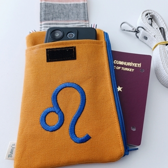 Aslan Burcu Telefon Pasaport Çantası