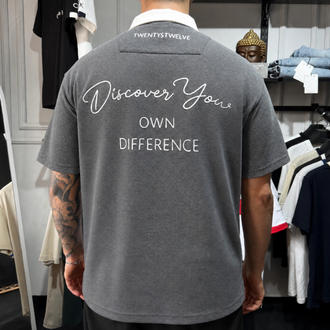 Barch Fashion Yarı Oversize Polo T-Shirt (Grey)
