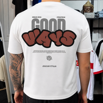 Barch Fashion “Good Ways” T-Shirt (Beyaz)