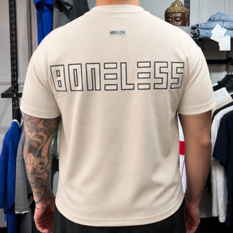 Boneless Yarı Oversize T-Shirt (Krem)