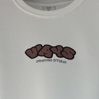 Beyaz GOOD WAYS Yarı Oversize Baskılı Erkek Tişört
