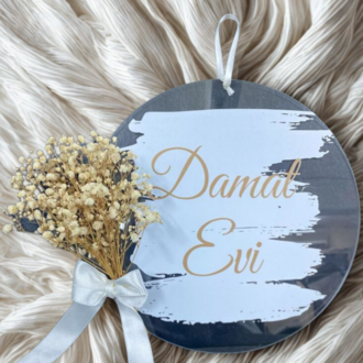 Doğal Çiçekli Damat Evi Kapı Süsü I Düğün Nikah Nişan Bohçası
