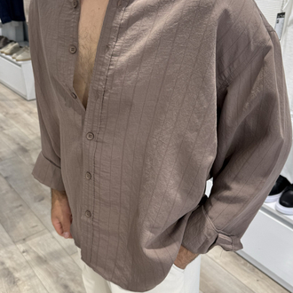 Modal Gömlek Çizgili Oversize