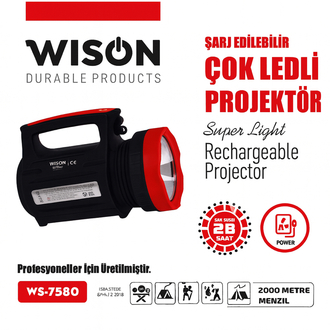 Wison Ws-3580 Şarj Edilebilir Çok Ledli Projektör