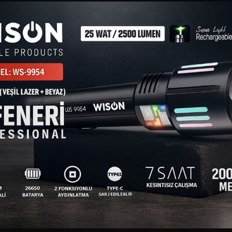 Wison Ws-9954 2 İn 1 2500 Lümen 25 Wat Profesyonel El Feneri