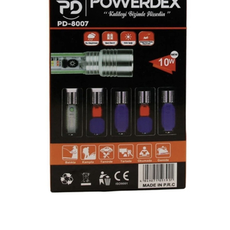 Powerdex Pd-8007 10w 1000 Lümen Çakarlı El Feneri 