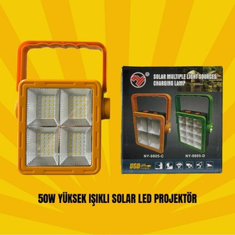 Solar Şarjlı LED Projektör Kamp Lambası