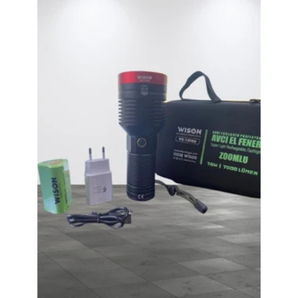 Wison Ws-10500 7000 Lümen 70 W Profesyonel Avcı El Feneri Zoomlu
