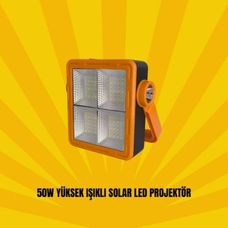 Solar Şarjlı LED Projektör Kamp Lambası