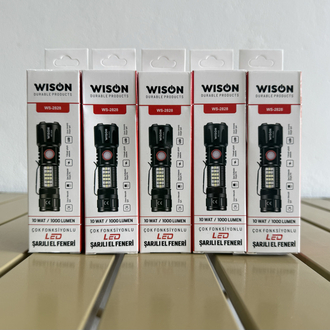 Wison Ws-2828 10W 1000 Lümen Çakarlı Şarjlı El Feneri