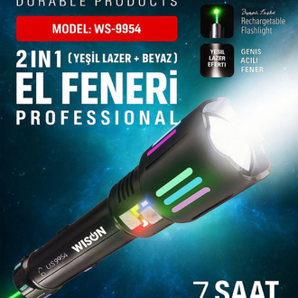 Wison Ws-9954 2 İn 1 2500 Lümen 25 Wat Profesyonel El Feneri