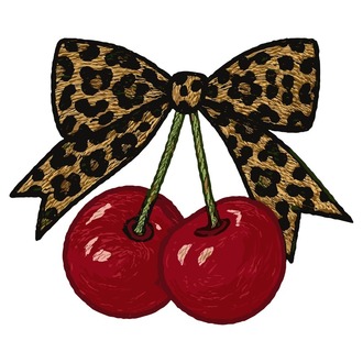 KİRAZLI LEOPAR KURDELE EN 25 CM