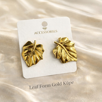 Leaf Form Gold Küpe