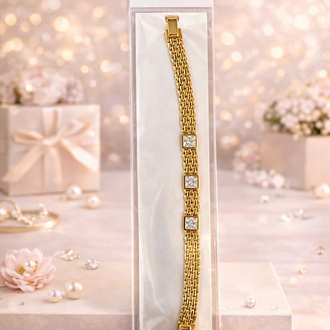 Baget taşlı Vip Gold Bileklik