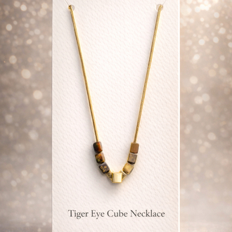 Tiger Eye Cube Kolye