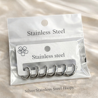Siver Stainless Steel Hoops