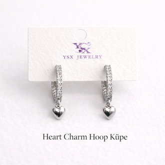 Heart Charm Hoop Küpe