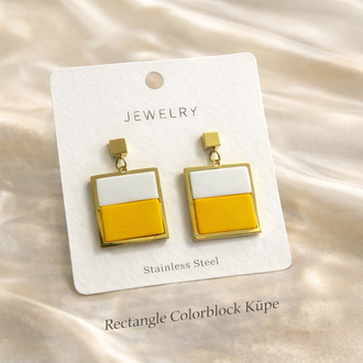 Rectangle Colorblock Küpe