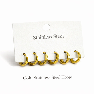 Gold Stainless Steel Hoops