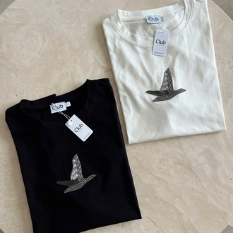 Gri İşlemeli B Tshirt