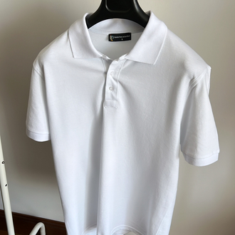 Beyaz Polo Yaka - 190 GSM pike kumaş