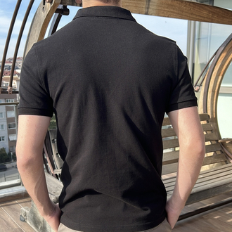 Siyah Polo Yaka - 190 GSM pike kumaş