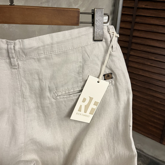 Rich famous keten pantolon taş