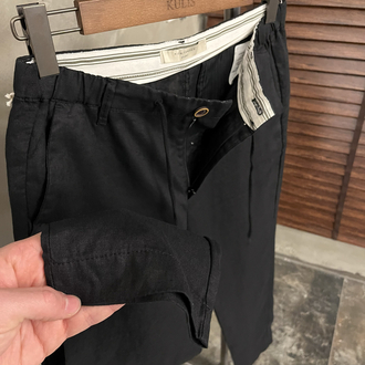 Rich famous keten pantolon siyah