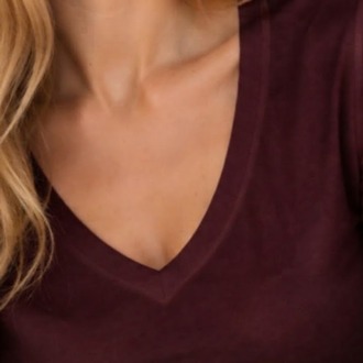 Premium Relax Fit V Yaka Uzun Kollu Tişört Bordo