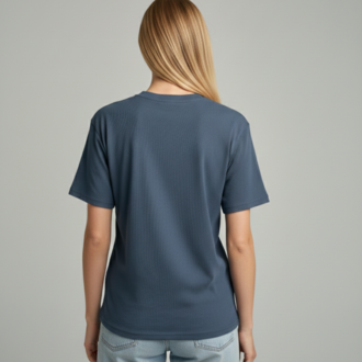 Premium Heavy Unisex Indigo Mavi Basic Tişört