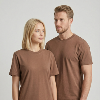 Premium Heavy Unisex Sütlü Kahve Basic Tişört