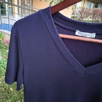 Premium Relax Fit V YakaTişört Lacivert