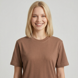 Premium Heavy Unisex Sütlü Kahve Basic Tişört
