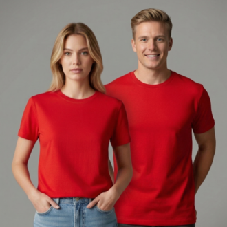 Premium Touch Unisex Kırmızı Basic Tişört