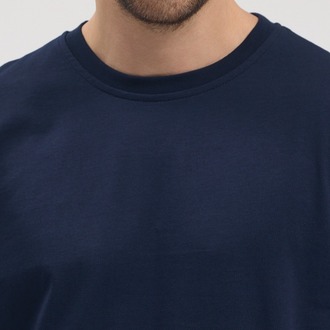 Premium Essential Lacivert Yarım Oversize Uzun Kollu Tişört