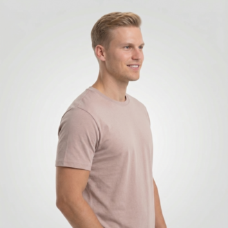 Premium Touch Unisex Pudra Basic Tişört