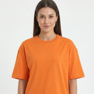 Premium Essential Unisex Turuncu Yarım Oversize Tişört