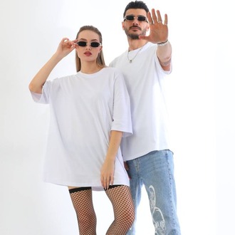 Premium Heavy Unisex Beyaz Oversize Tişört