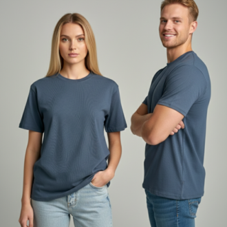 Premium Heavy Unisex Indigo Mavi Basic Tişört