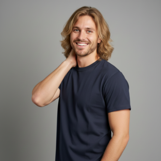 Premium Touch Unisex Koyu Lacivert Basic Tişört