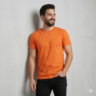 Premium Heavy Turuncu Erkek Basic Tişört