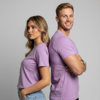 Premium Heavy Unisex Lila Basic Tişört