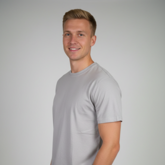 Premium Touch Erkek Gri Basic Tişört