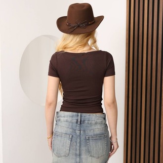 Premium Fit Acı Kahve Prenses Yaka Body