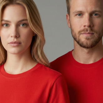 Premium Touch Unisex Kırmızı Basic Tişört