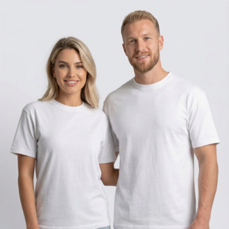 Premium Touch Unisex Beyaz Erkek Basic Tişört