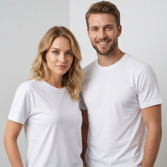 Premium Heavy Unisex Opak/ Kar Beyaz Basic Tişört