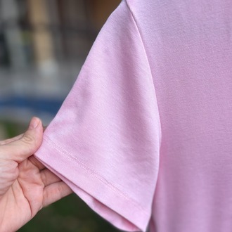 Premium Relax Fit V Yaka Tişört Pembe